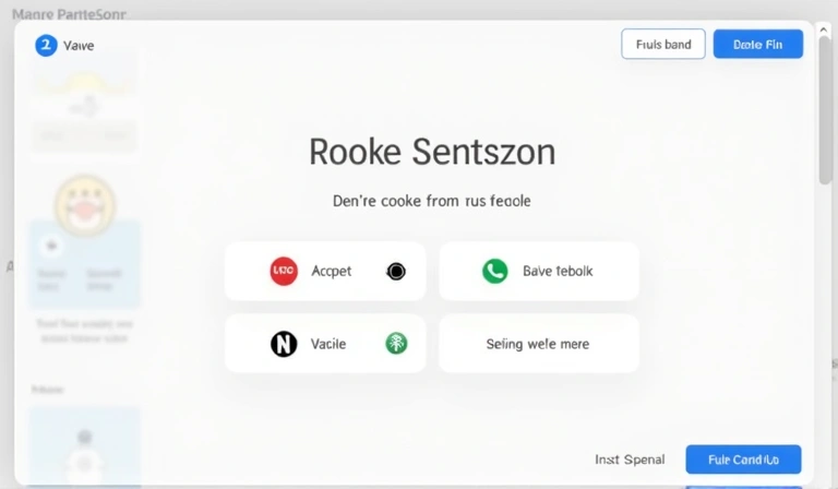 Interfaz de usuario de una ventana emergente de gestión de consentimiento de cookies